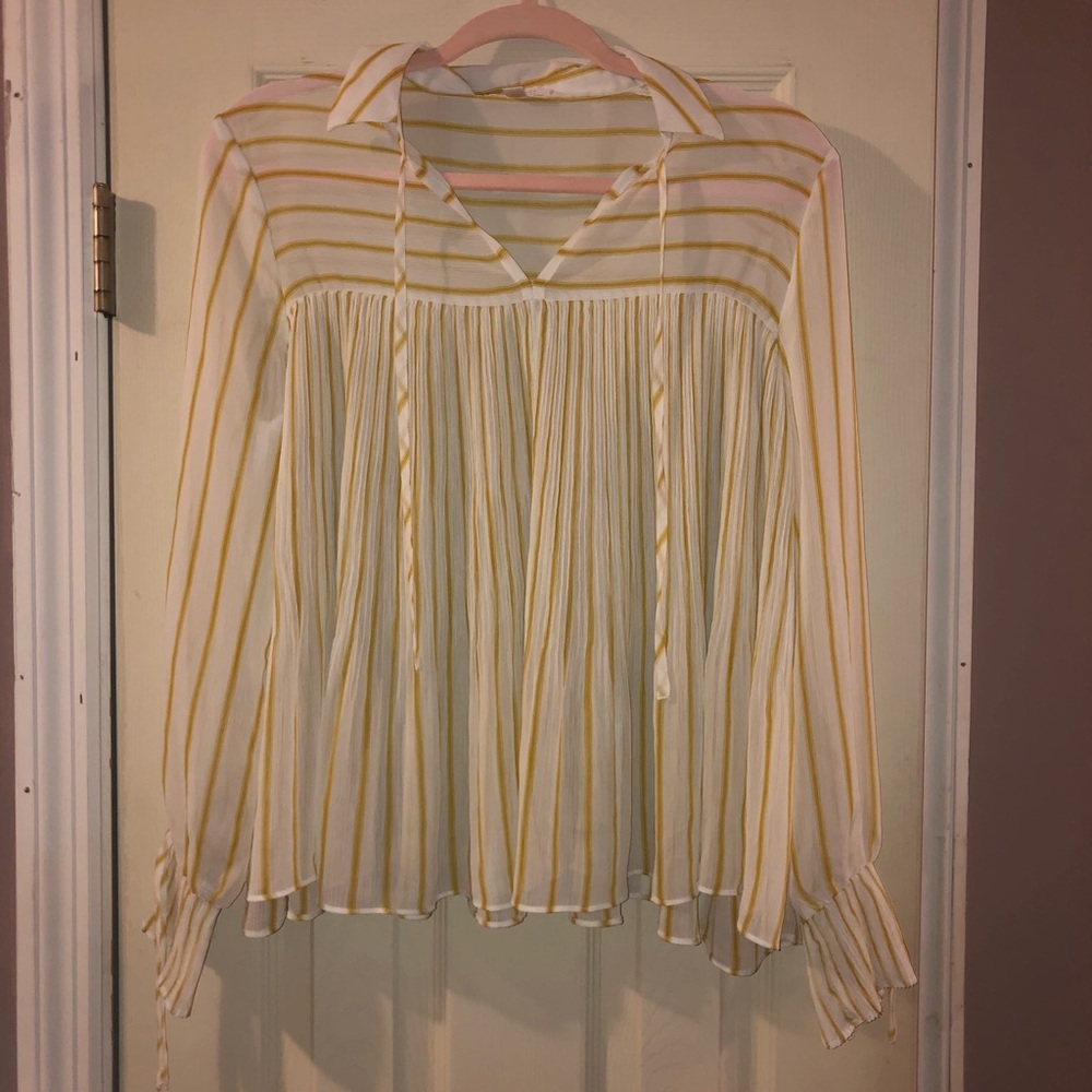 Yellow and White Lauren Conrad Blouse